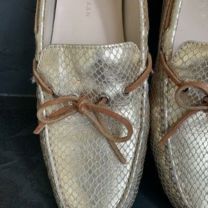 Cole Haan Gold Moccasins size 7